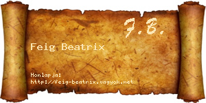 Feig Beatrix névjegykártya